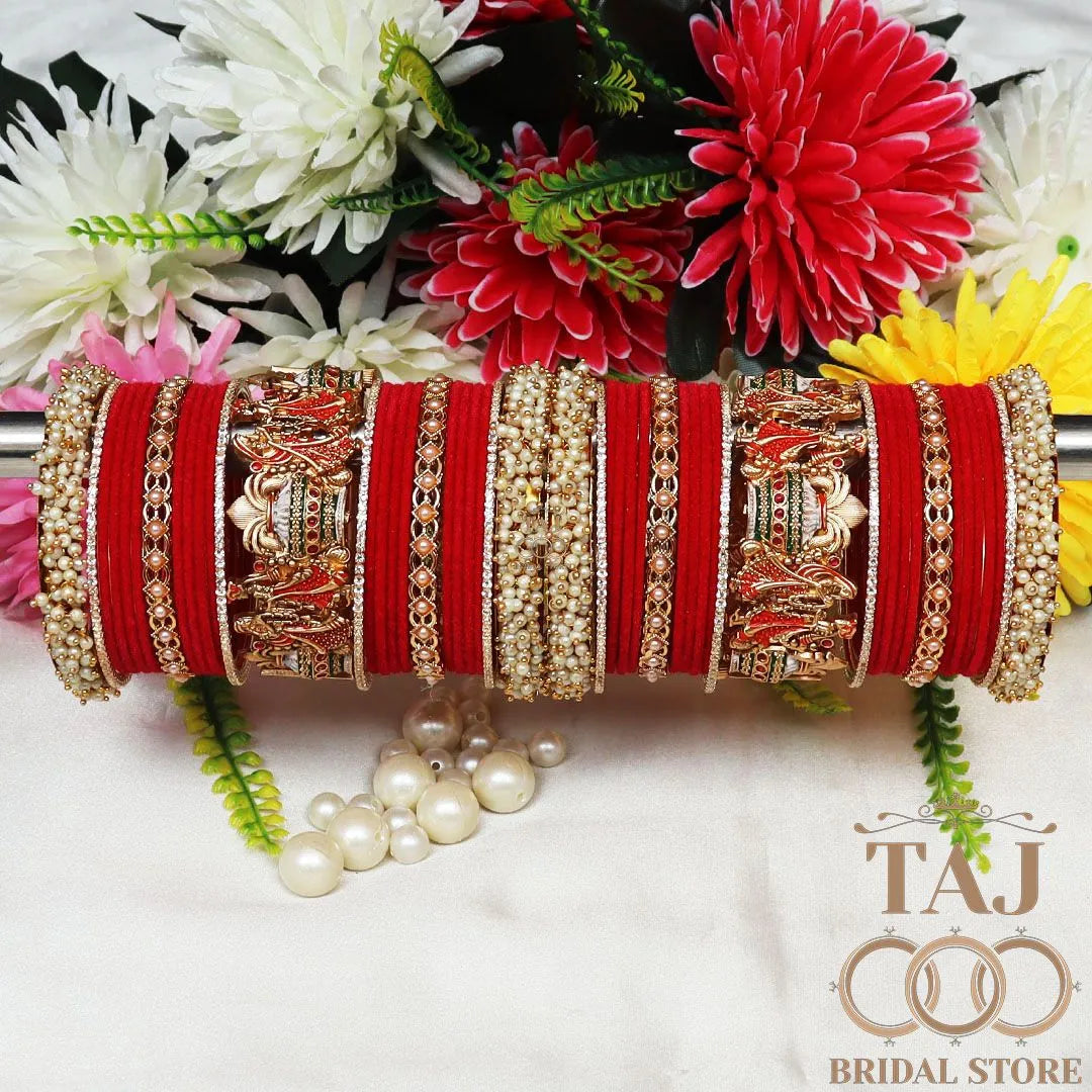 Wedding Bangle Set with Dulha-Dulhan Kada