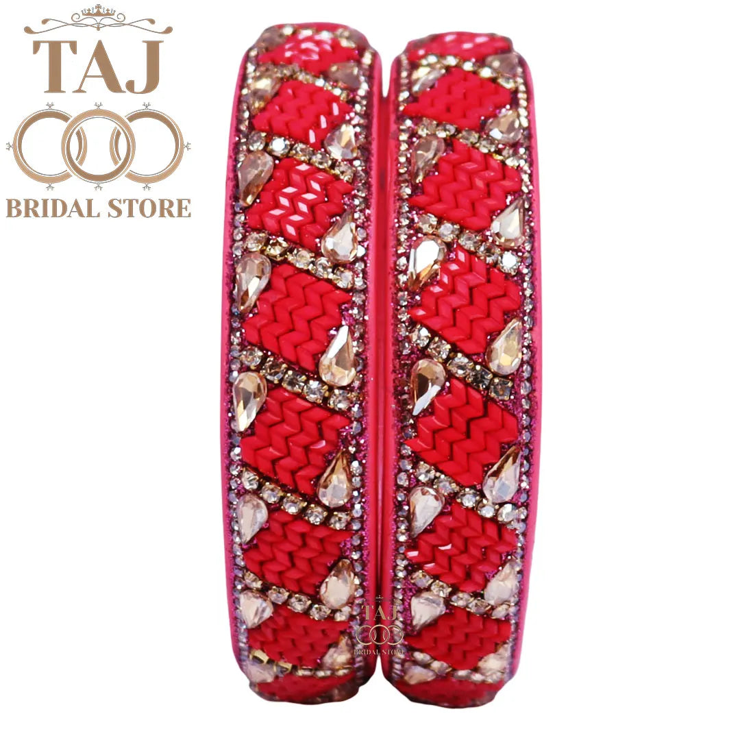 Jaipuri Kundan Lac Kada Set With Beautiful New Design (Set Of 2)