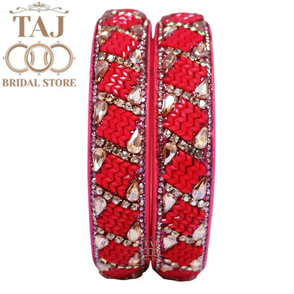 Jaipuri Kundan Lac Kada Set With Beautiful New Design (Set Of 2)