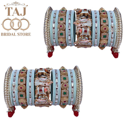 Wedding Bangles Set With Beautiful Radha Krishna Design Kada