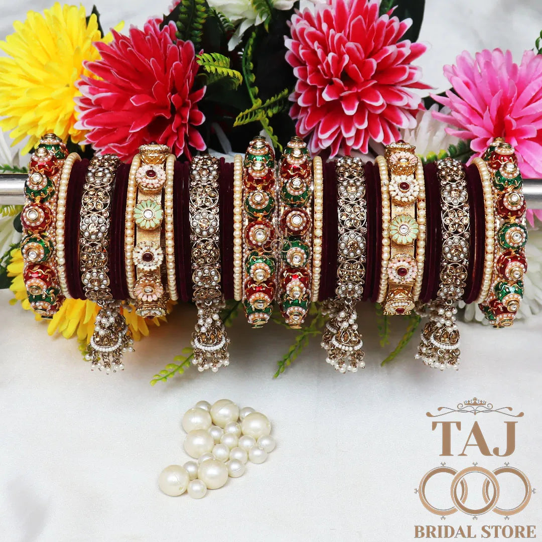 Rajwadi Bangle Set for Brides