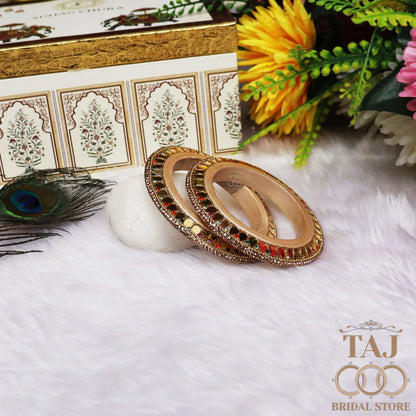 Traditional Rajasthani Lac Bangadi Set With Latest Mirror Design