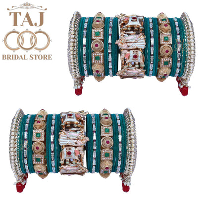 Wedding Bangles Set With Beautiful Radha Krishna Design Kada