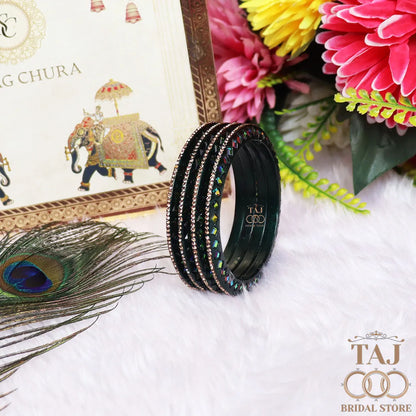 Rajasthani Fancy Lac Kada Bangles in Latest Kundan Rhinestones Design