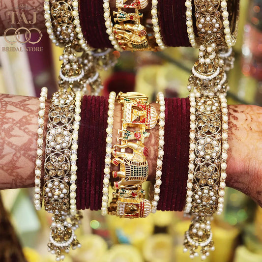 Most Popular Bridal Bangles Set With Beautiful Doli and Elephant Design Kada