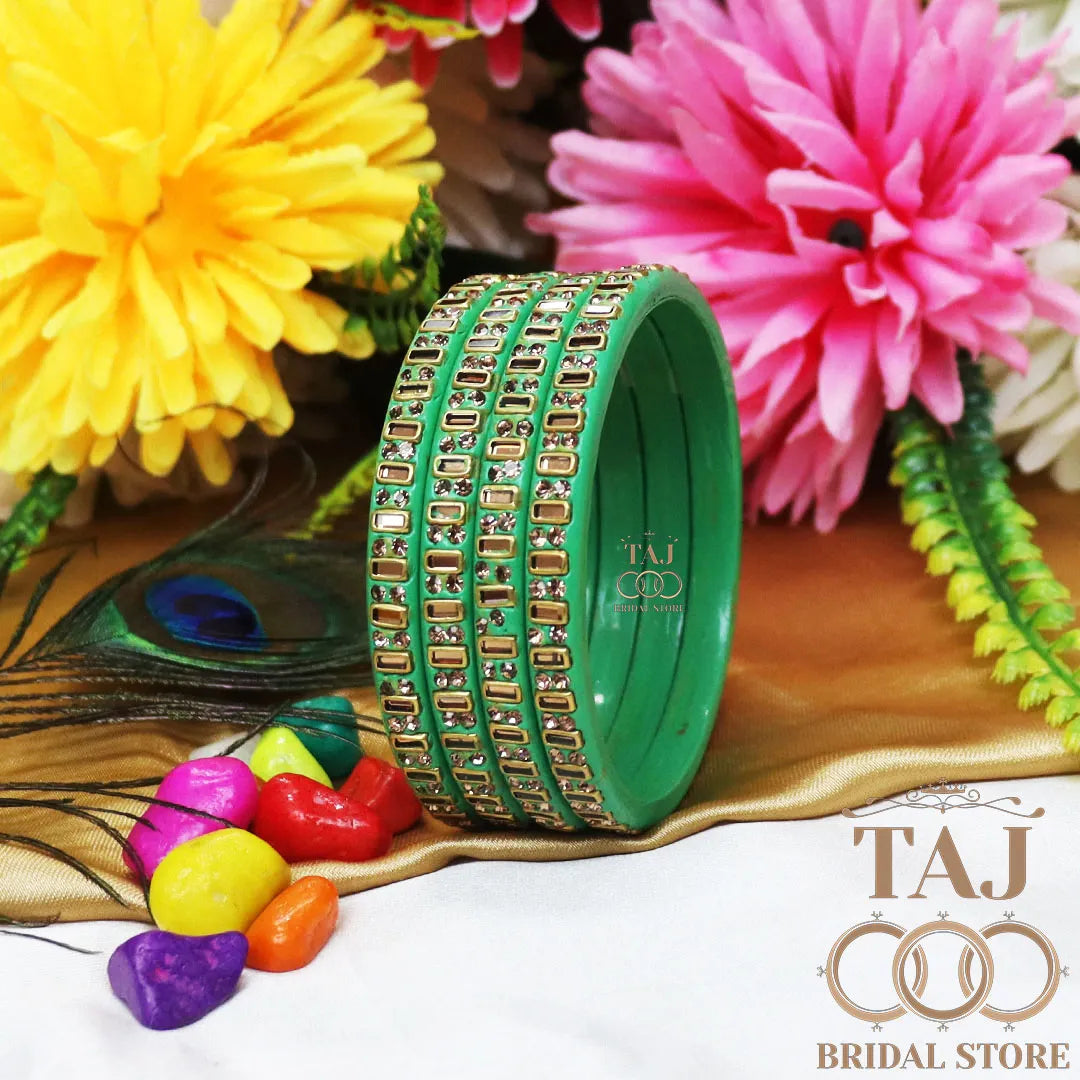 Kundan Lac Kada Bangles in Latest Design (Set of 4)