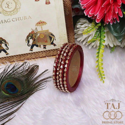 Pure Lac Bangles For Women With Best Kundan Design