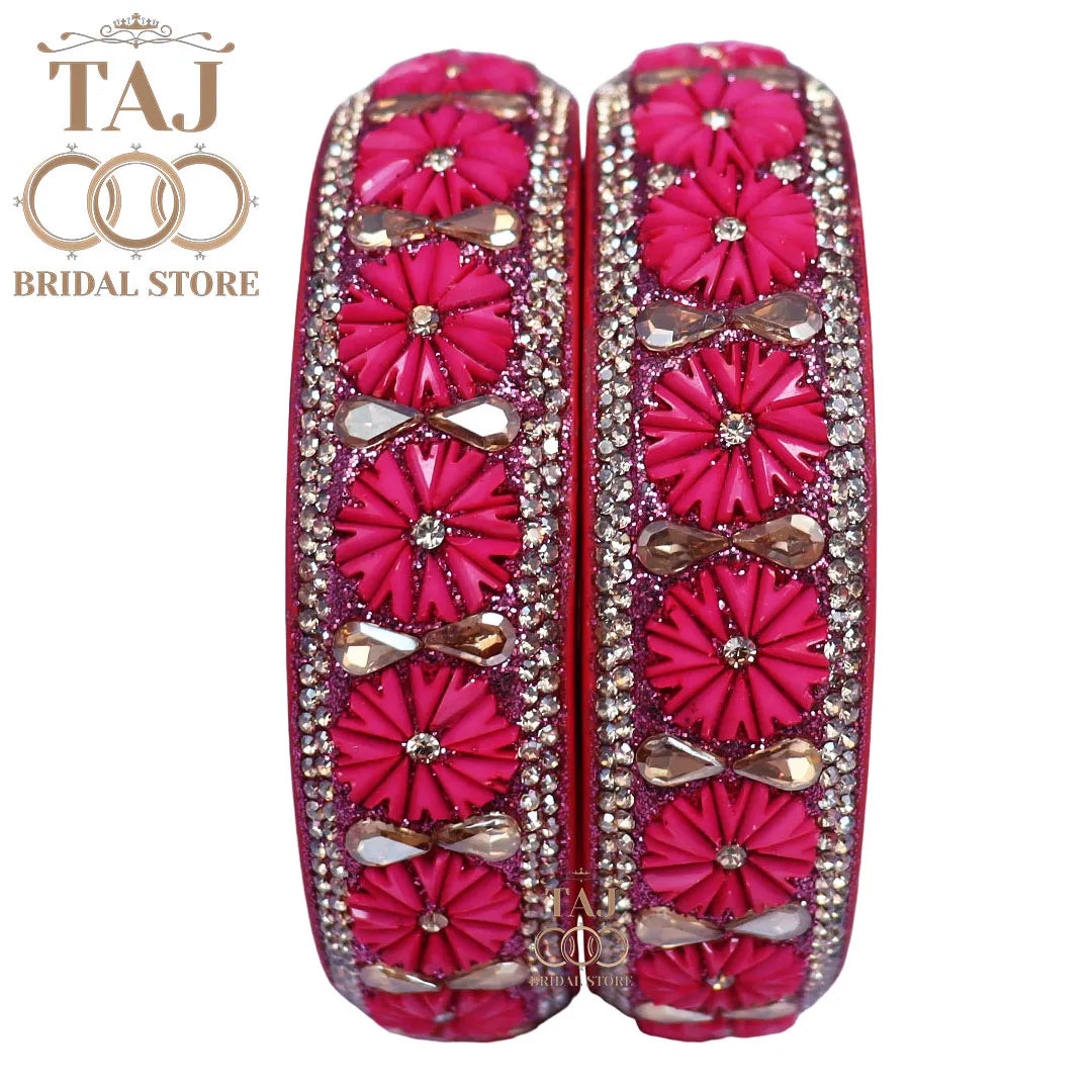 Rajasthani Traditional Lac Kada with Beautiful Latest Flower Design (Pack of 2)