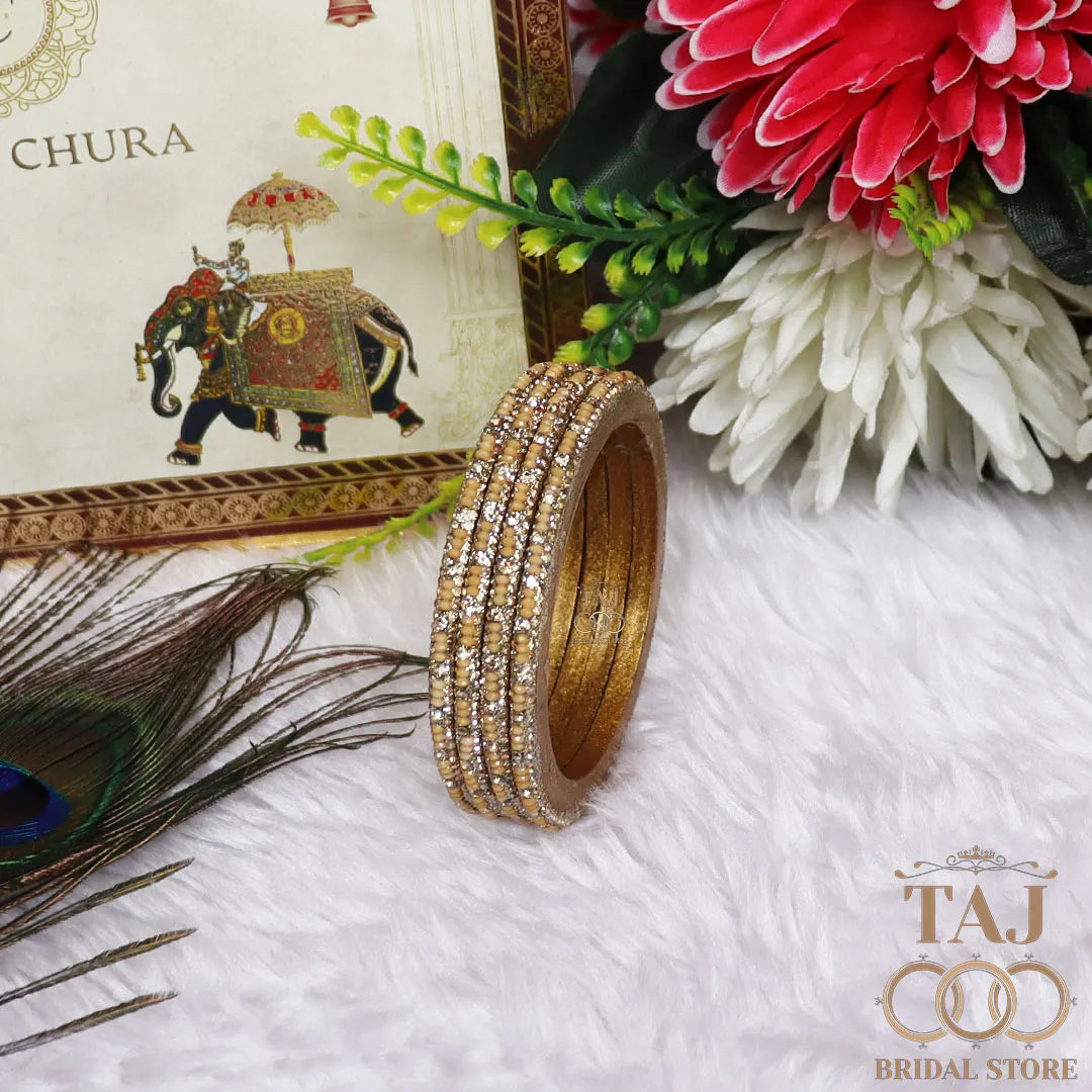 Handmade Lac Bangles For Women With Latest Rhinestones Design