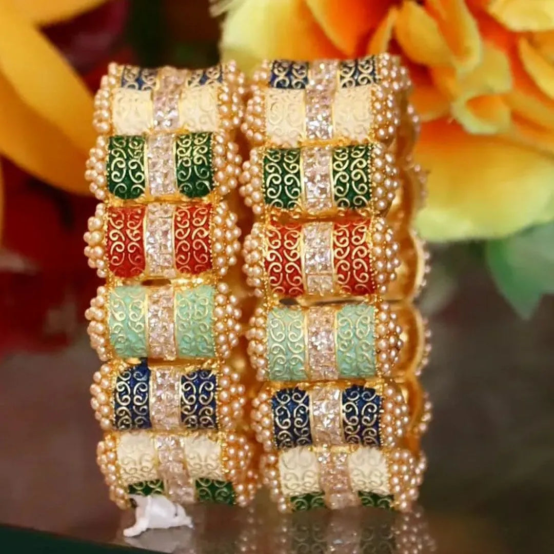 Brass Kada with Beautiful Meenakari Work (Pack of 2)