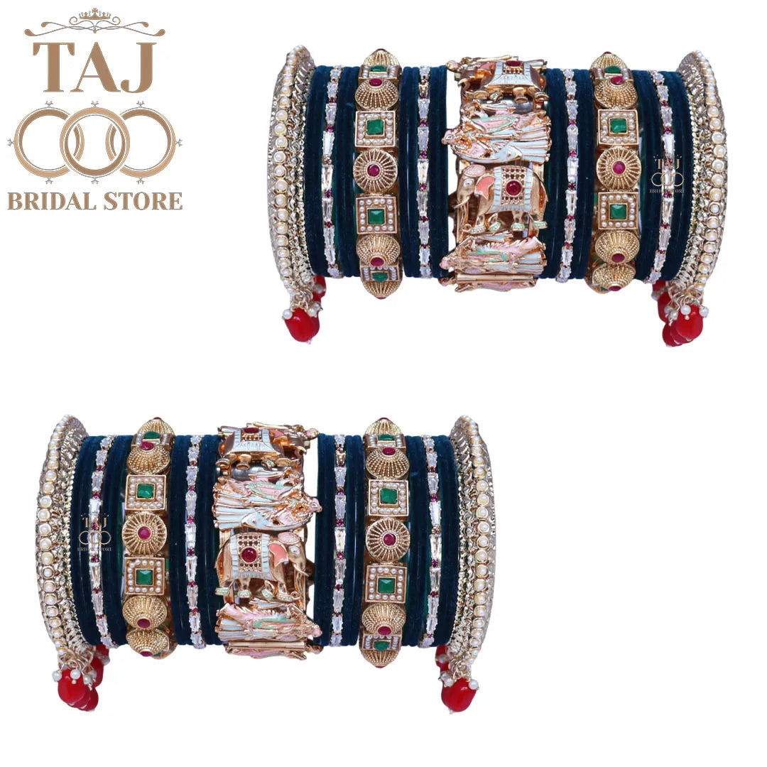 Wedding Bangles Set With Beautiful Radha Krishna Design Kada