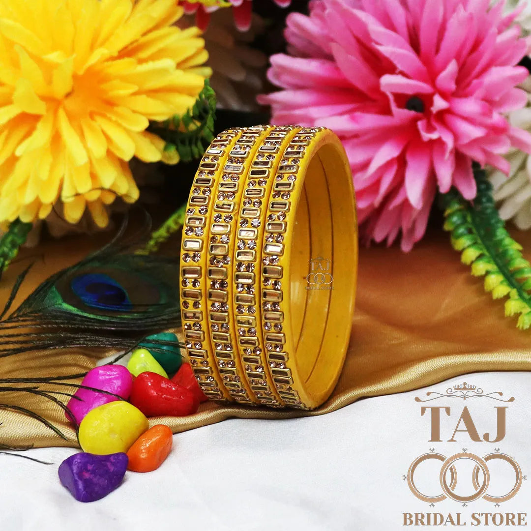 Kundan Lac Kada Bangles in Latest Design (Set of 4)