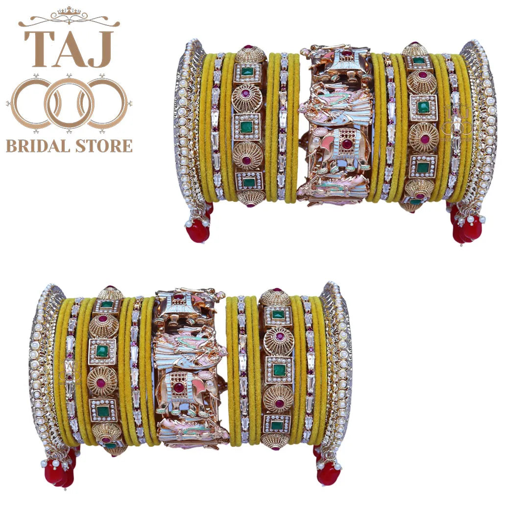 Wedding Bangles Set With Beautiful Radha Krishna Design Kada