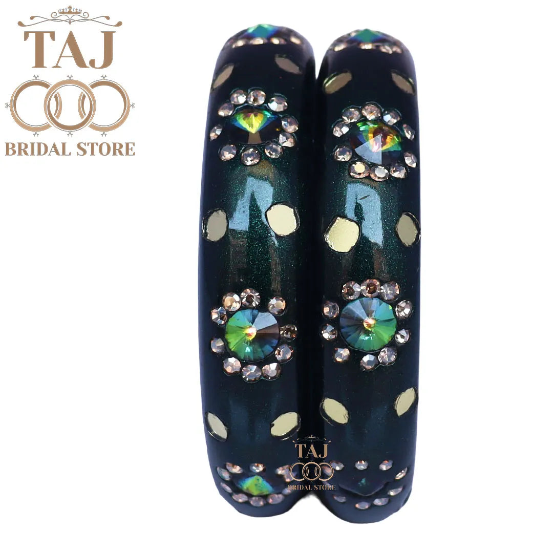 Lac Kada With Beautiful Rhinestone Design (Pack of 2)