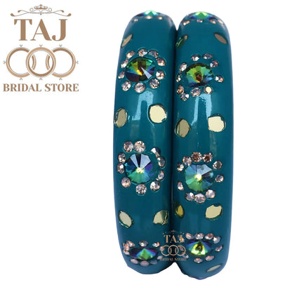 Lac Kada With Beautiful Rhinestone Design (Pack of 2)