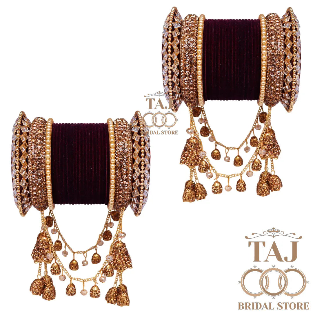 Bridal Bangles Set With Beautiful Latest Jhula Latkan Design