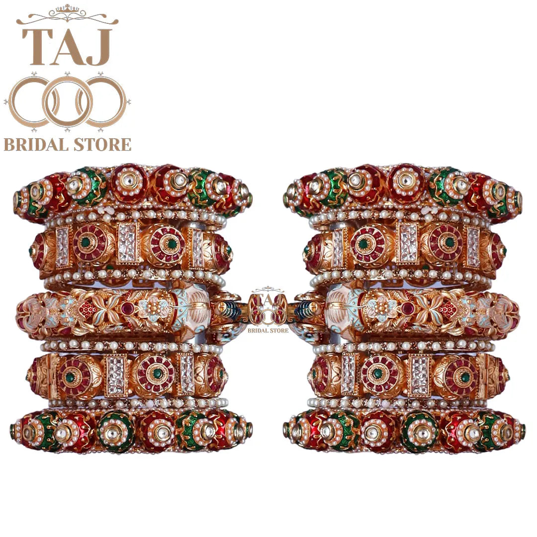 Royal Rajasthani Wedding Chura Set With Beautiful Heavy Elephant Design Bangadi