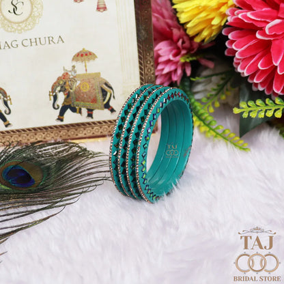 Rajasthani Fancy Lac Kada Bangles in Latest Kundan Rhinestones Design