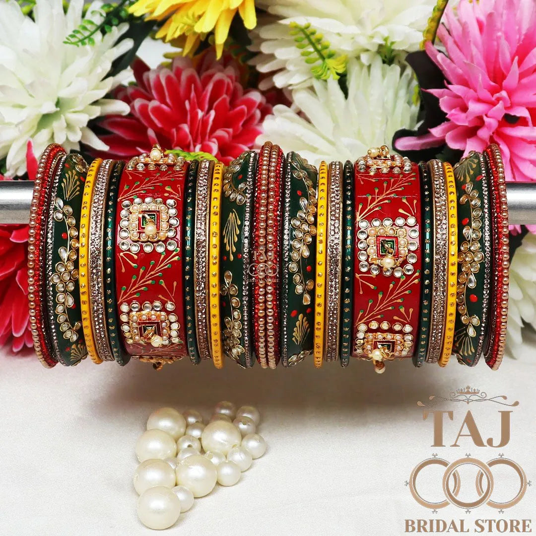 Latest Design Wedding Chura New Lac Bangle Set For Bride