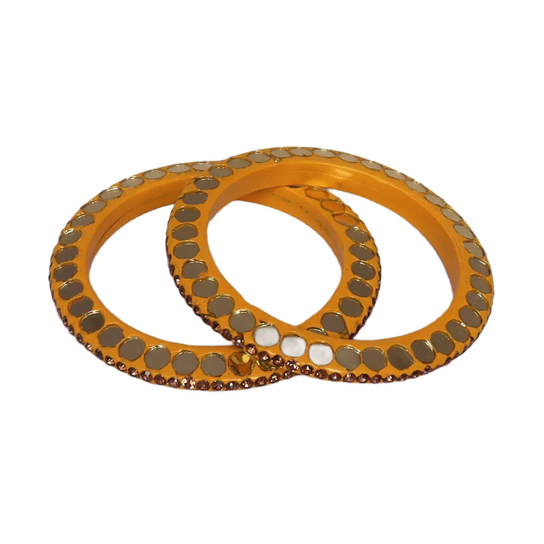 Lakh Bangle with Beautiful Mirror Work (Pack of 2) Taj Bridal Store