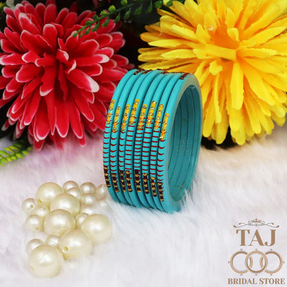 Rajasthani Plain Lac Bangles with Beautiful Handpaint Design