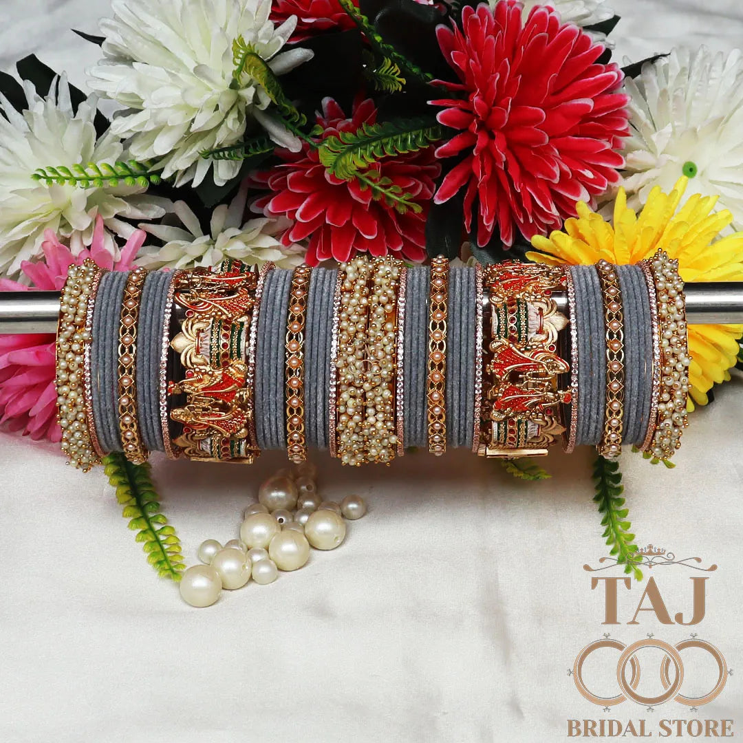 Wedding Bangle Set with Dulha-Dulhan Kada