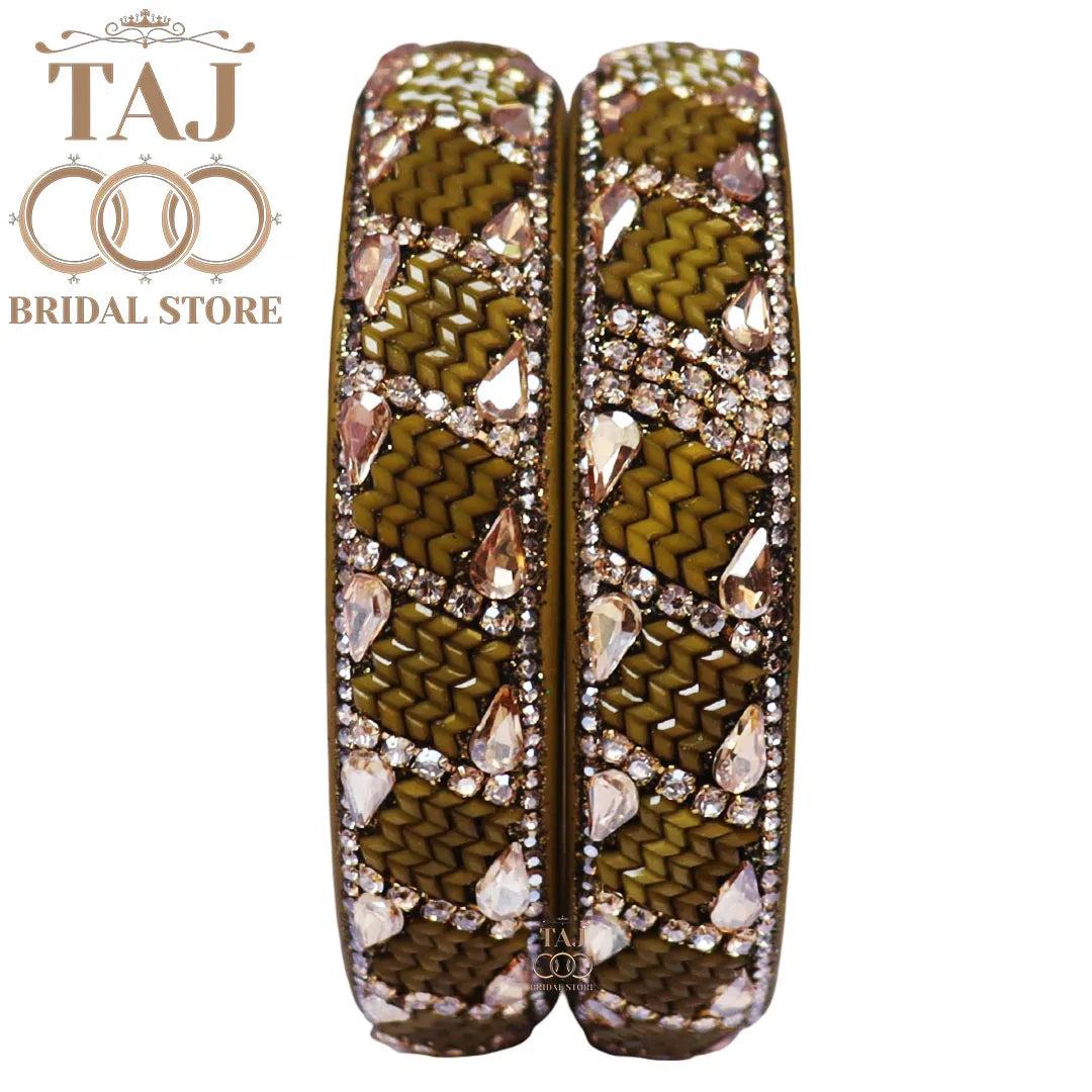 Jaipuri Kundan Lac Kada Set With Beautiful New Design (Set Of 2)