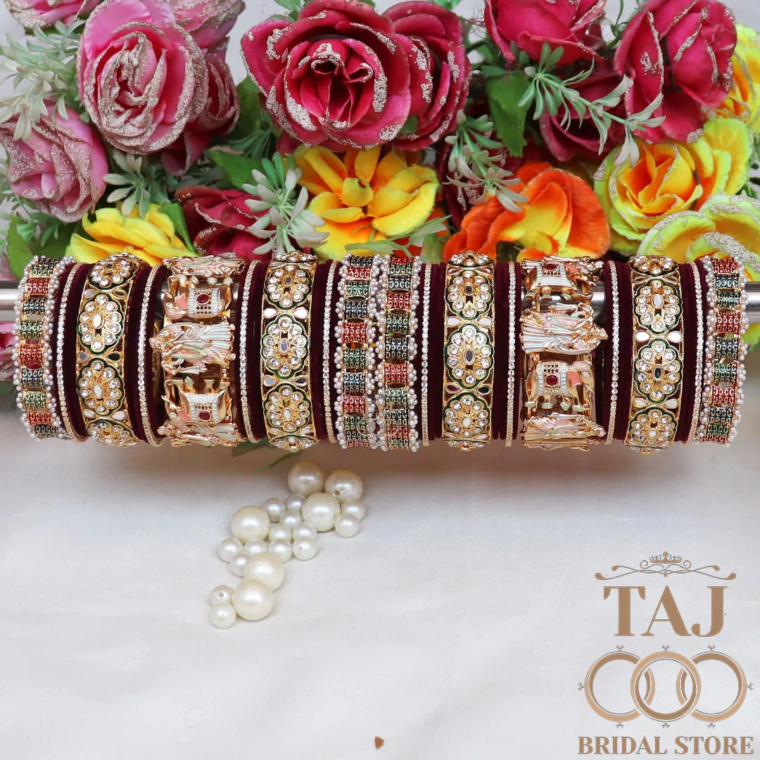 New Design Wedding Bangles Set With Beautiful Radha Krishna Design Metal Kada