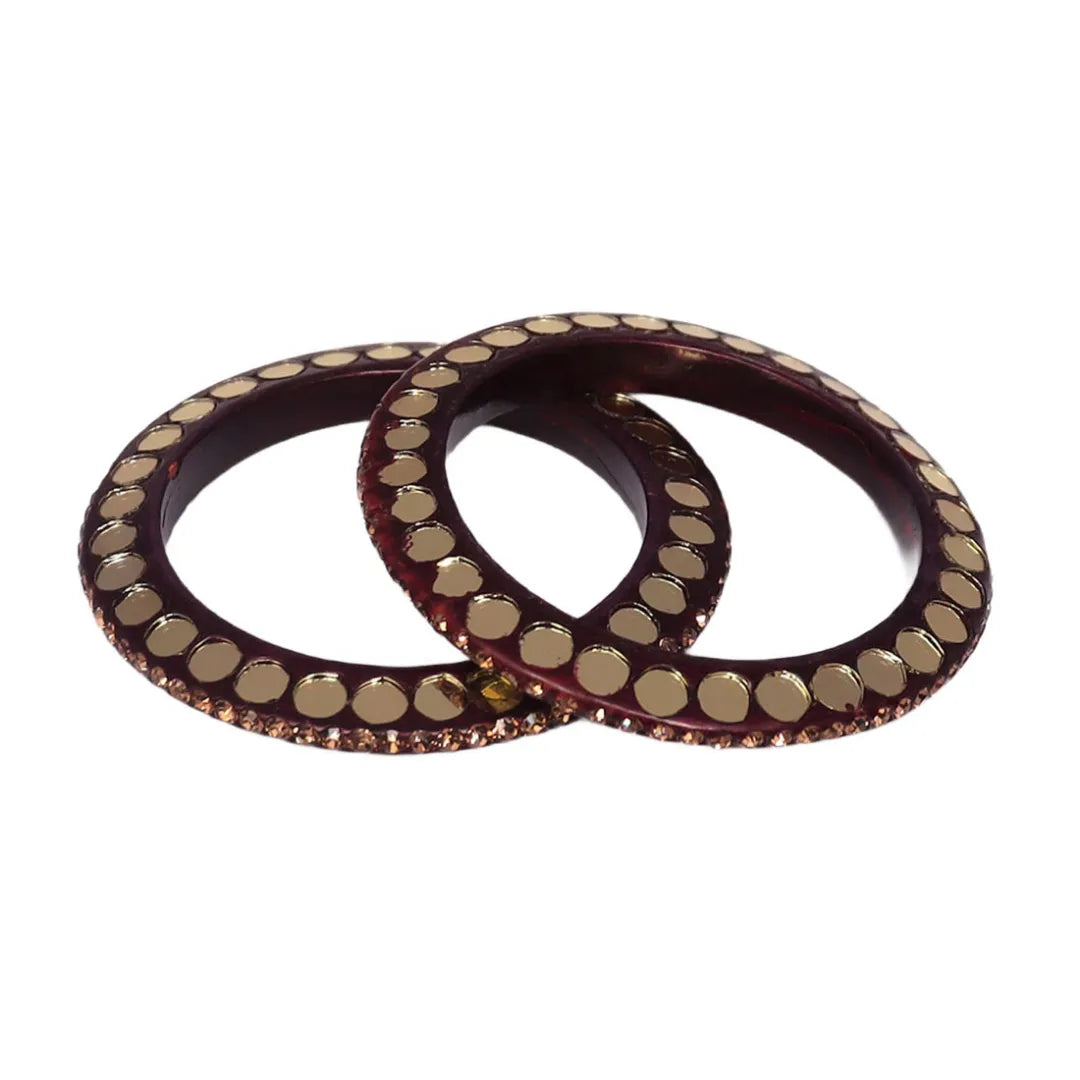 Lakh Bangle with Beautiful Mirror Work (Pack of 2) Taj Bridal Store