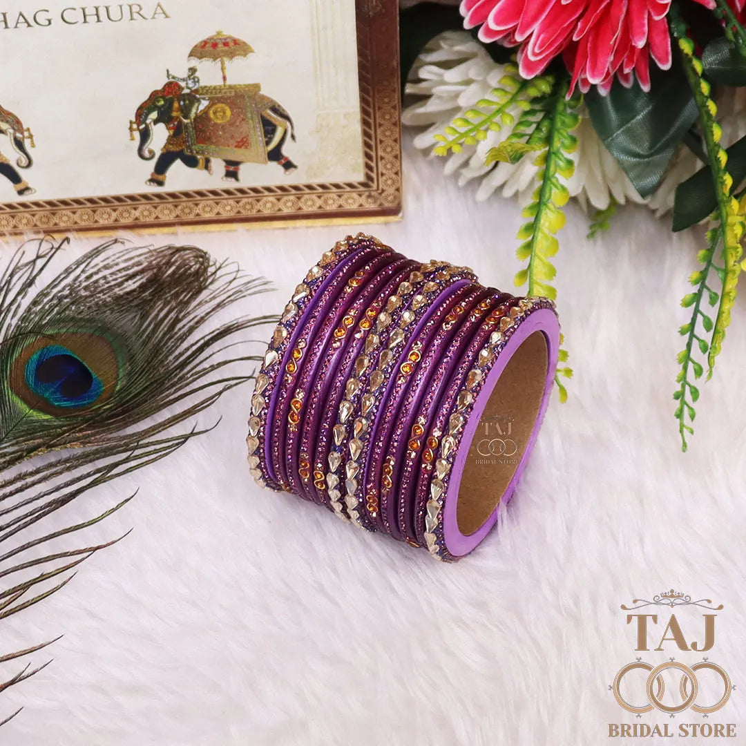 Rajasthani Short Lac Bangles Set With New Kundan Design