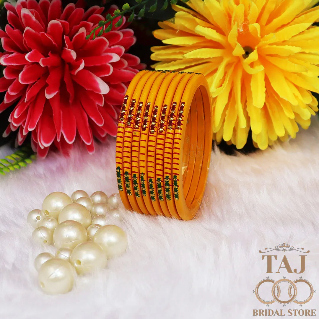 Rajasthani Plain Lac Bangles with Beautiful Handpaint Design