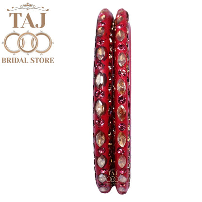 Lac Kundan Design Kada With Beautiful Kundan And Rhinestone Design (Set of 2)