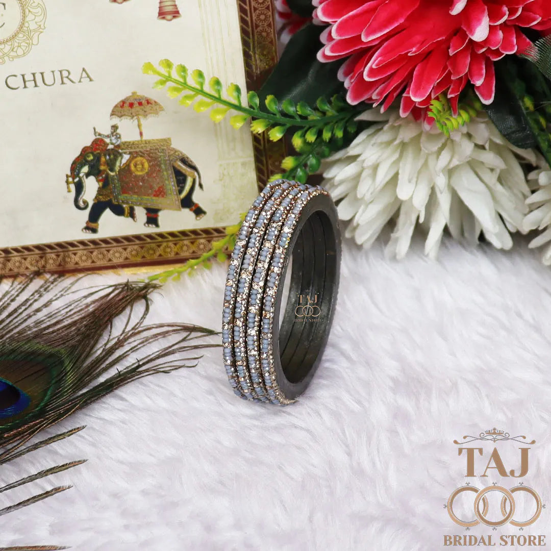 Handmade Lac Bangles For Women With Latest Rhinestones Design