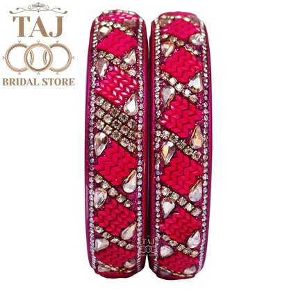 Jaipuri Kundan Lac Kada Set With Beautiful New Design (Set Of 2)