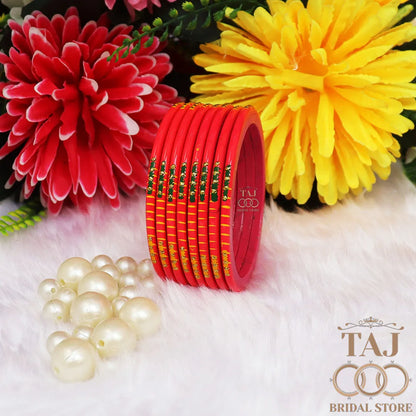 Rajasthani Plain Lac Bangles with Beautiful Handpaint Design