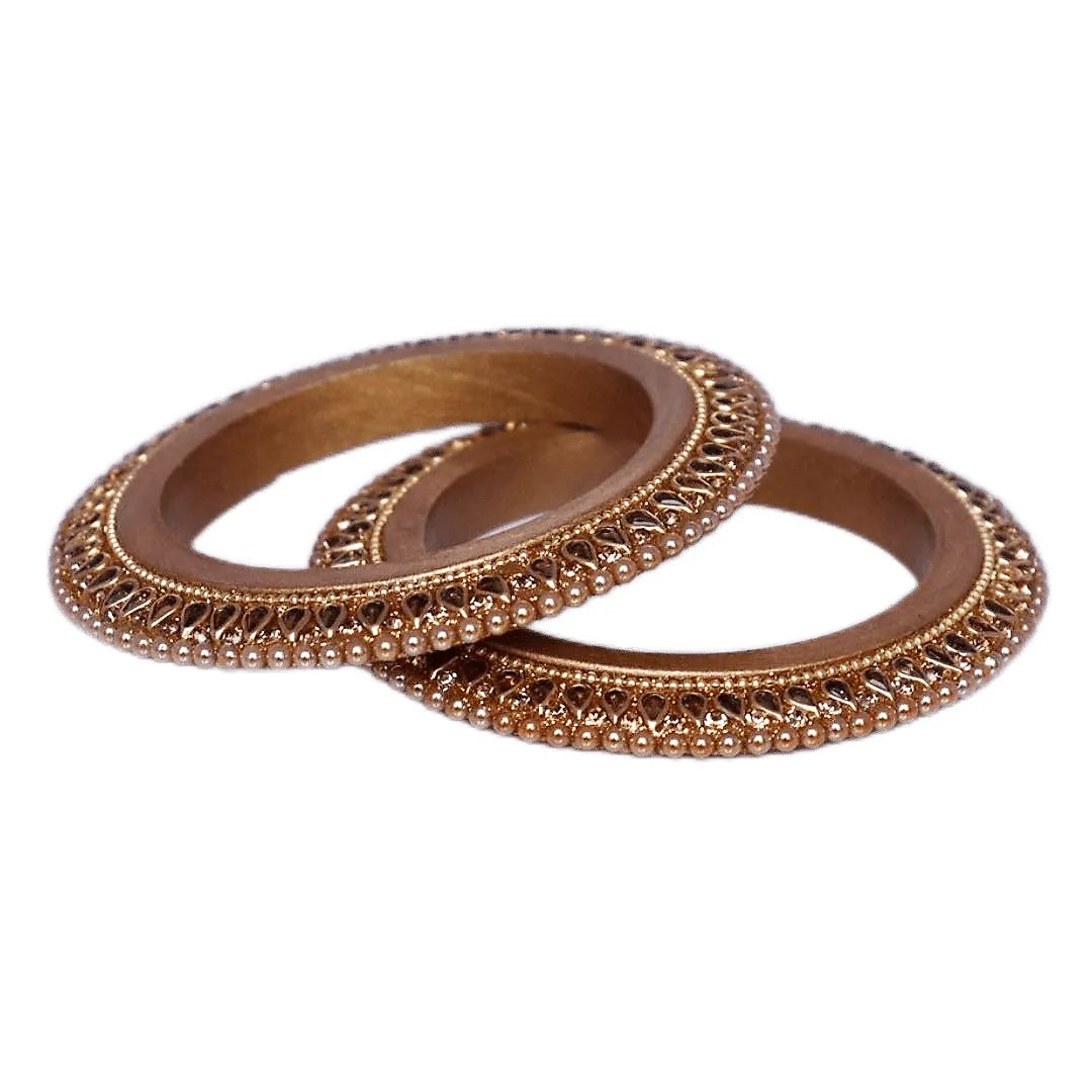 Best Rajwadi Lakh Bangadi with Kundan Design (Pack of 2)