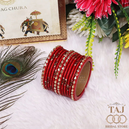 Rajasthani Short Lac Bangles Set With New Kundan Design