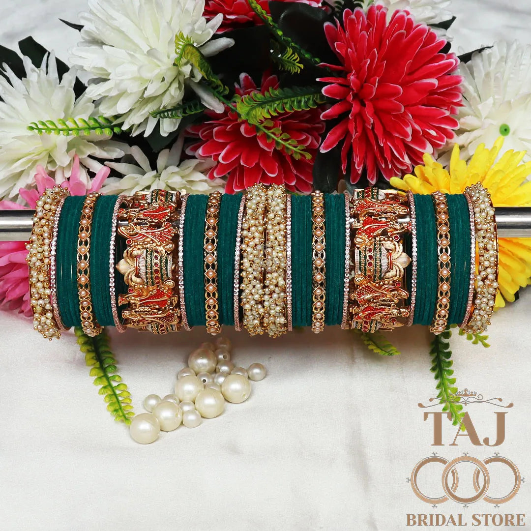 Wedding Bangle Set with Dulha-Dulhan Kada