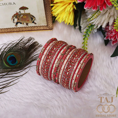 Women Lac Short Bangles Set With Latest Kundan Rhinestones Design