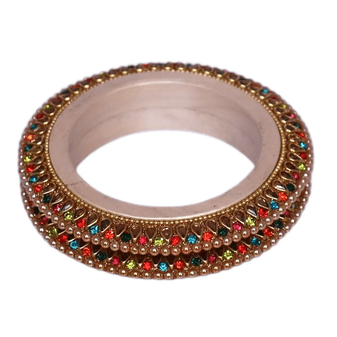 Best Rajwadi Lakh Bangadi with Kundan Design (Pack of 2)