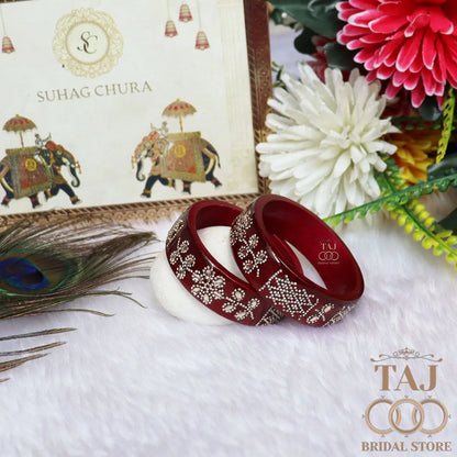Rajasthani Lac Kada Bangles for Women in New Rhinestones Design