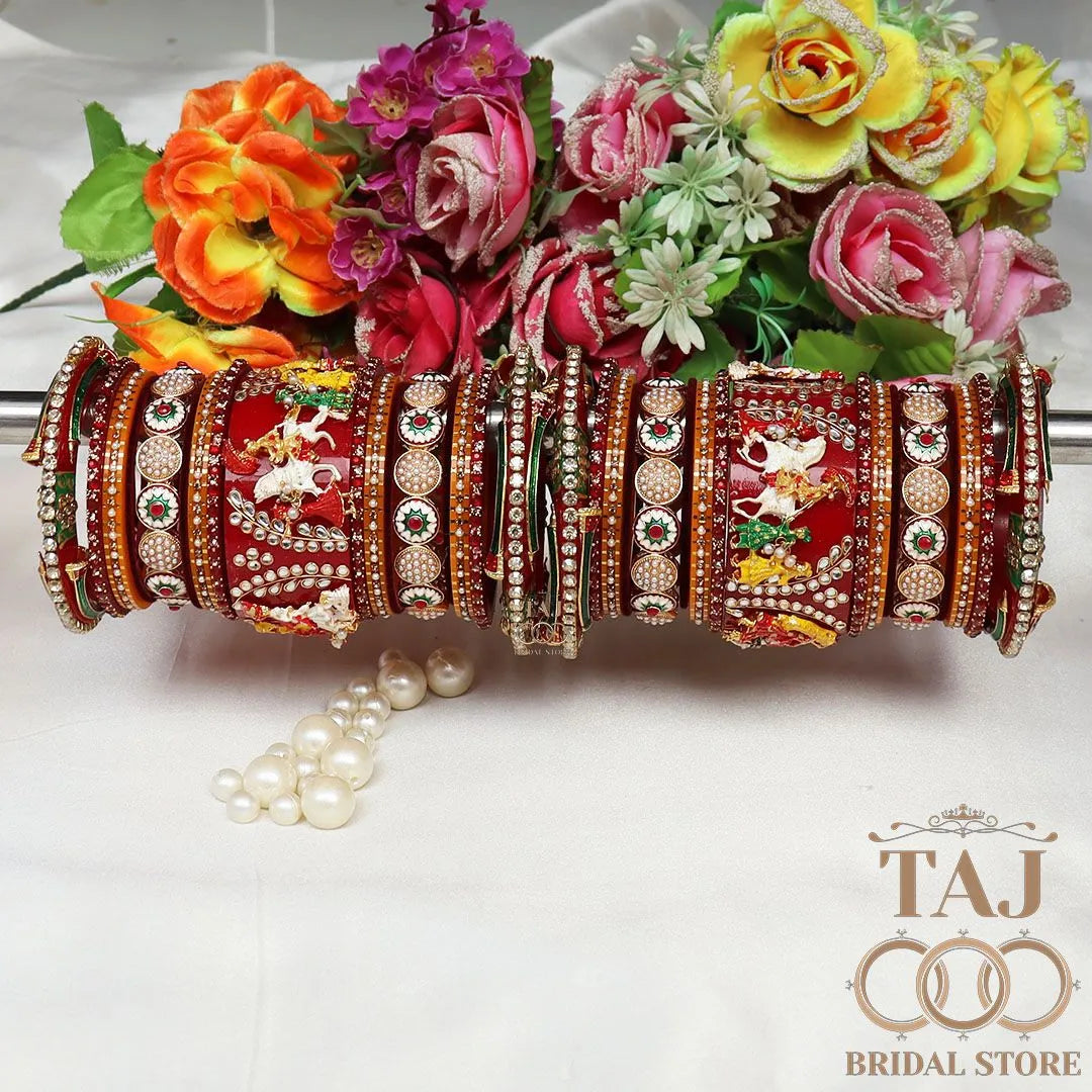 Rajwadi Wedding Bangles set in Beautiful Doli Barat Design