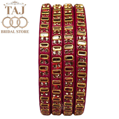 Kundan Lac Kada Bangles in Latest Design (Set of 4)