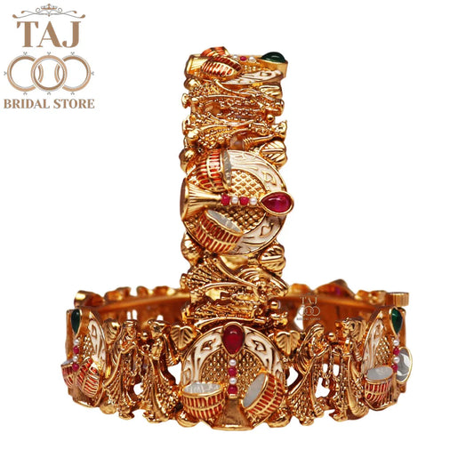 Rajwadi Dulha-Dulhan Bracelet with Shehnai Motifs