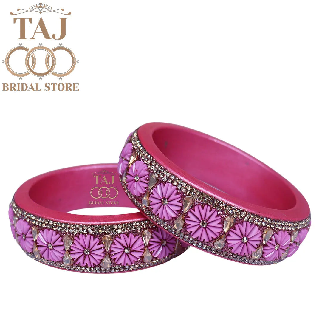 Rajasthani Traditional Lac Kada with Beautiful Latest Flower Design (Pack of 2)