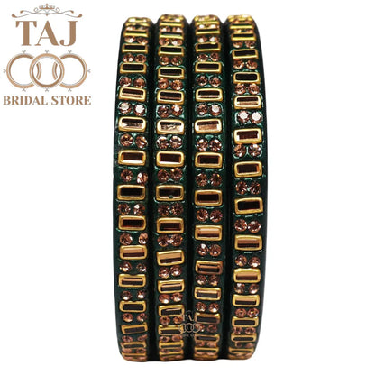 Kundan Lac Kada Bangles in Latest Design (Set of 4)