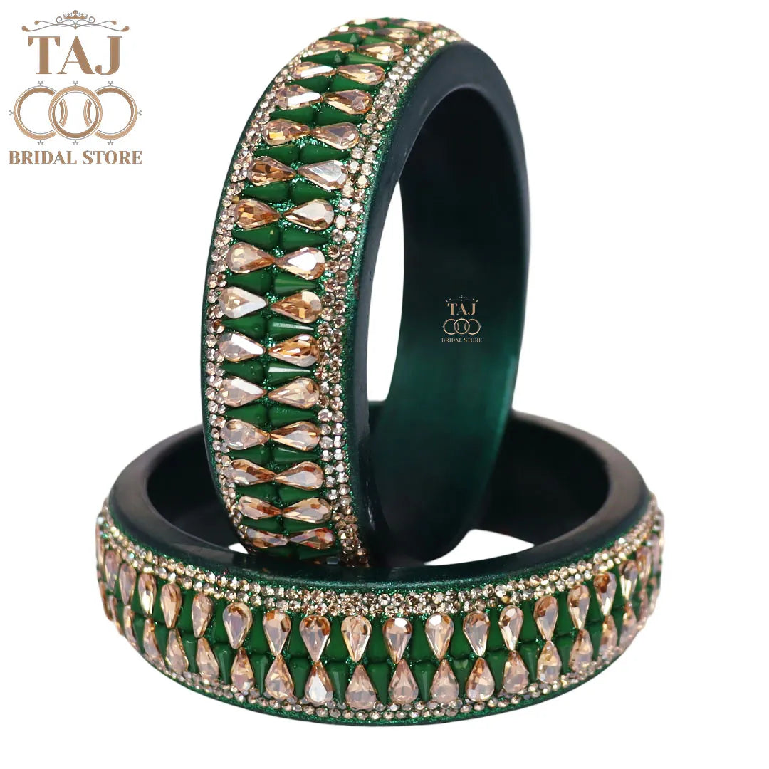 Jaipuri Stylish Lac Kada Pair With New Kundan Design