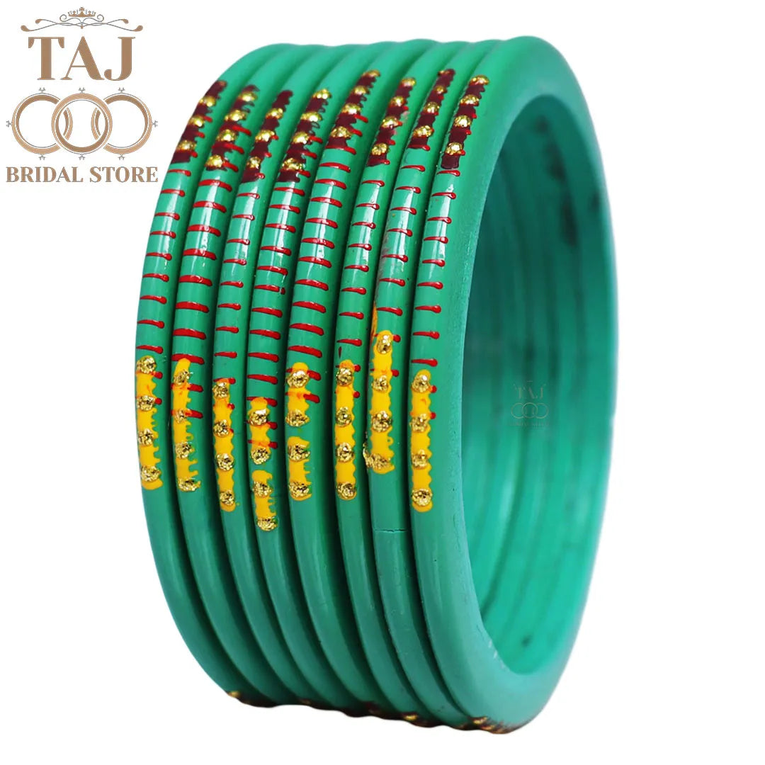 Rajasthani Plain Lac Bangles with Beautiful Handpaint Design