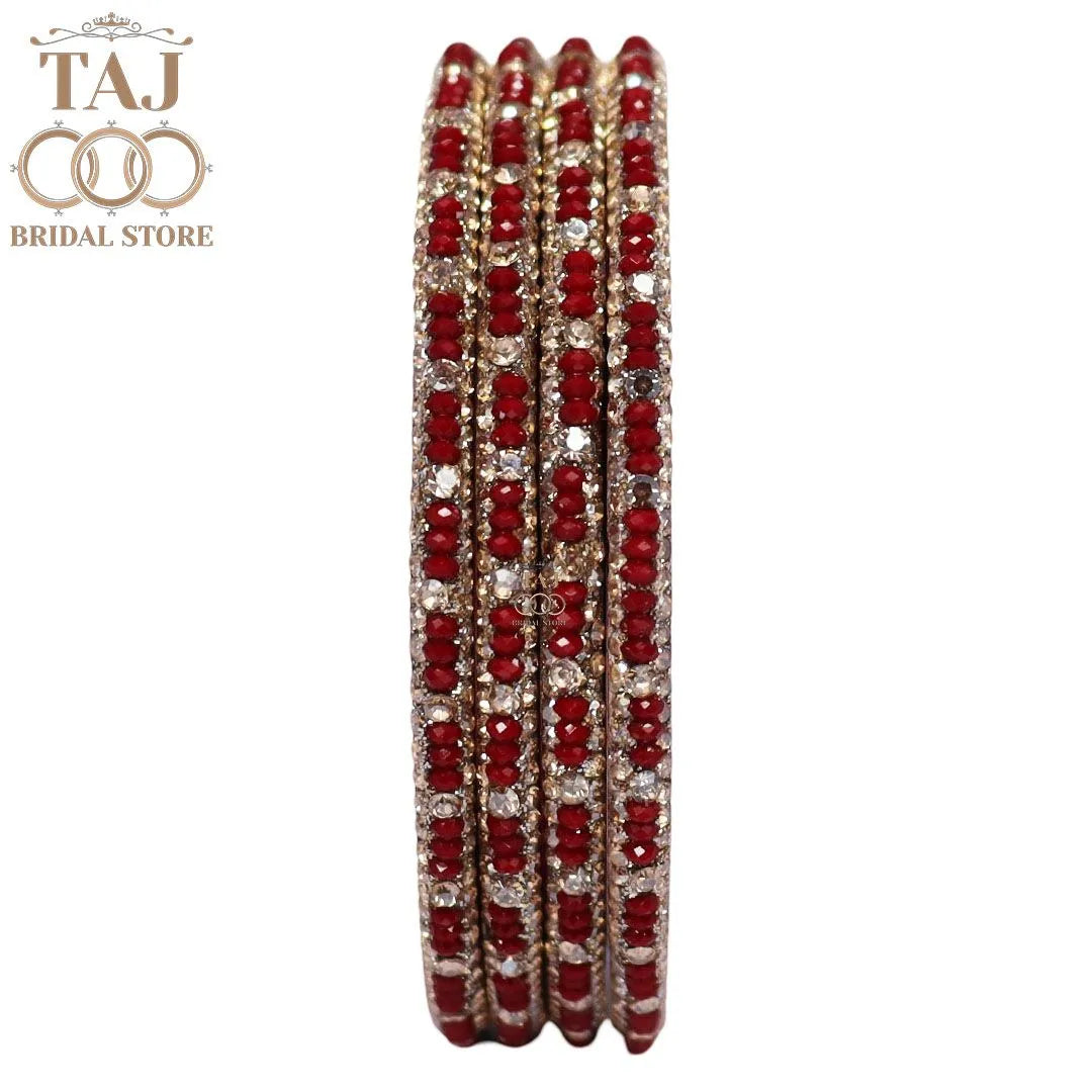 Handmade Lac Bangles For Women With Latest Rhinestones Design