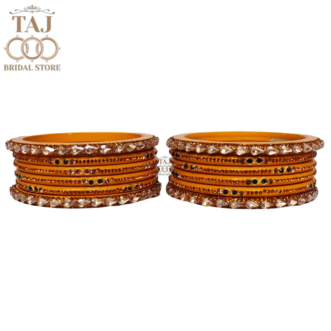 Rajasthani Short Lac Bangles Set With New Kundan Design